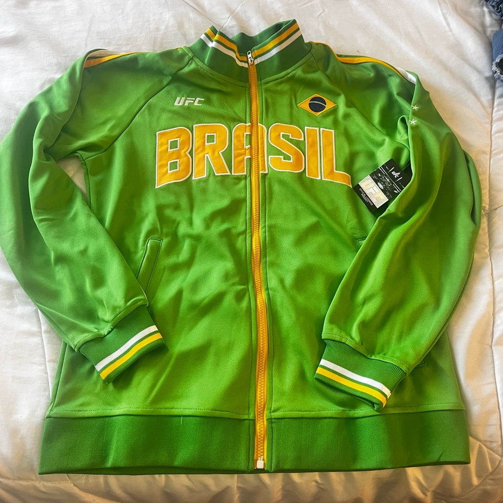 UFC BRASIL Green Jacket with Yellow Accents Women size L